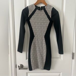 DIVIDED by H&M Elegant Black and White Patterned Dress size 2 US